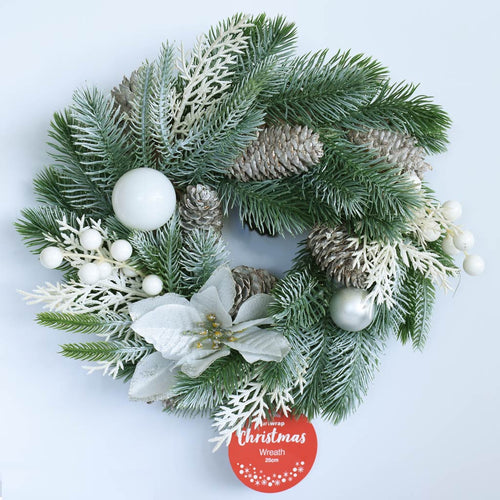 Table Centre Piece - Frosted pine wreath