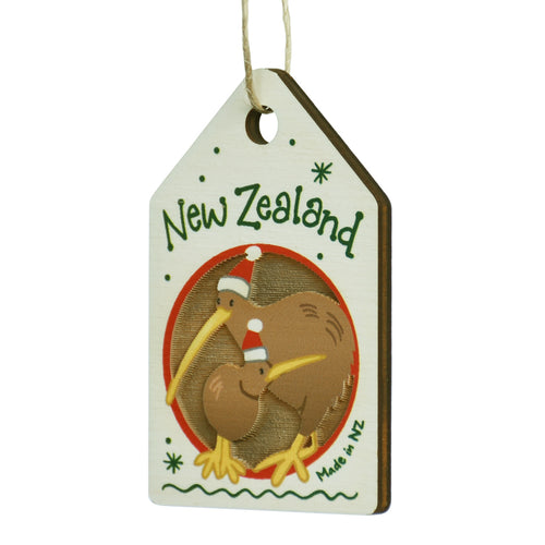 New Zealand Made Christmas Decoration - Kiwi Family CLEARANCE